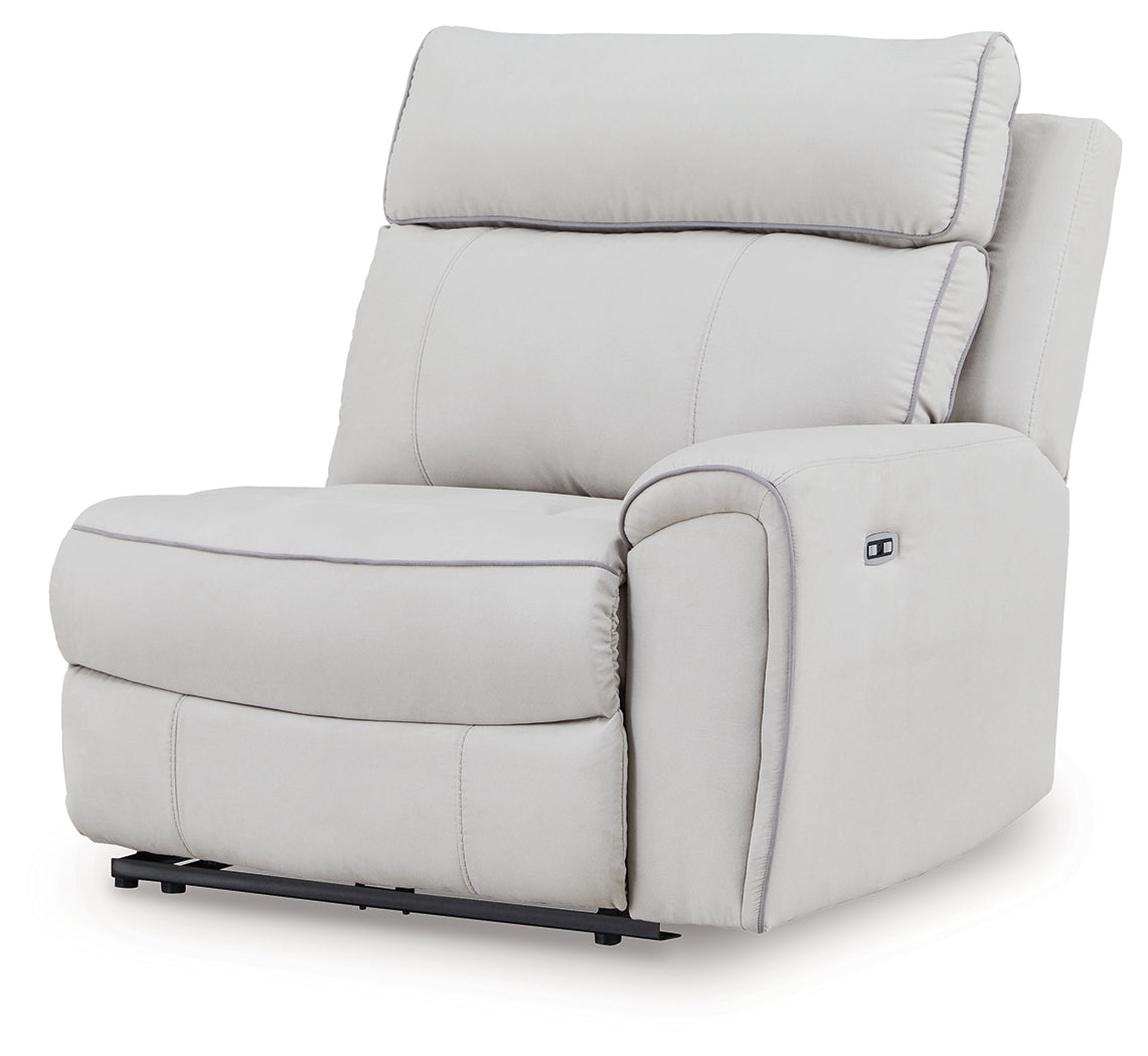 Social Pointe Pearl/Ash Chenille 7-Piece Reclining Sectional with Storage Consoles