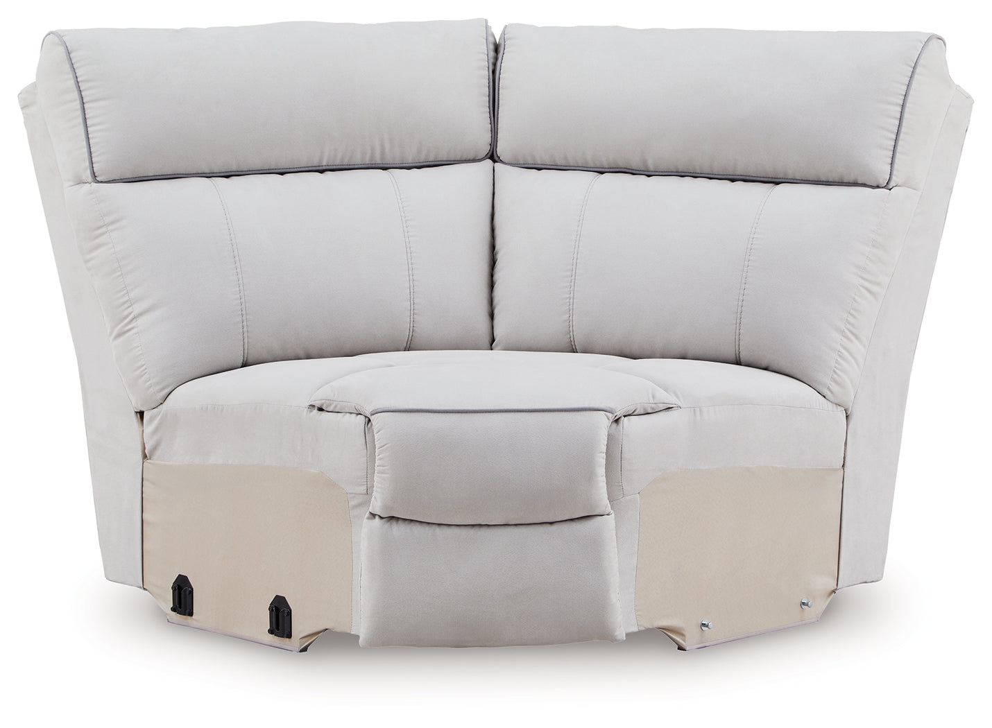Social Pointe Pearl/Ash Chenille 7-Piece Reclining Sectional with Storage Consoles