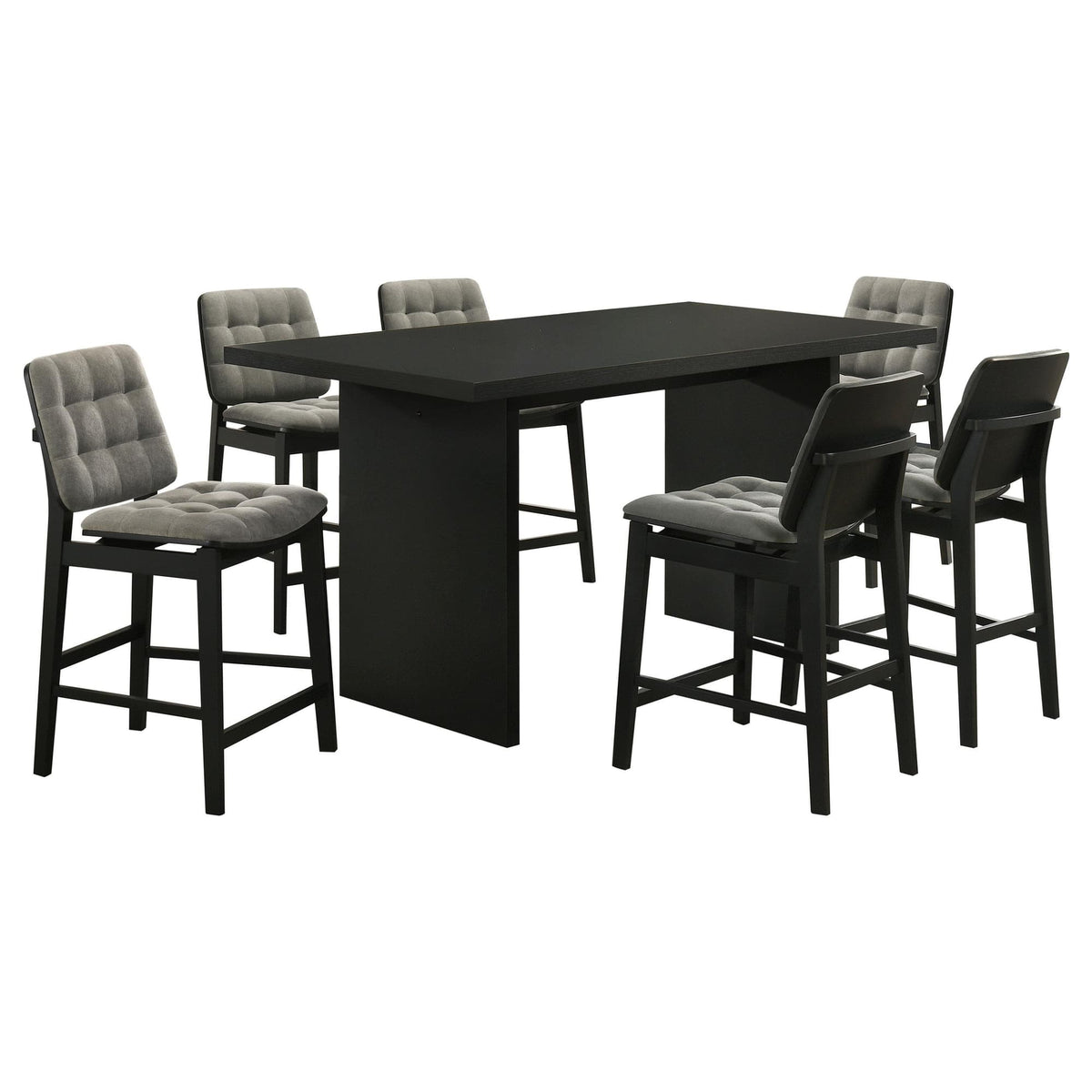 Decker 7-Piece 70-Inch Rectangular Counter Height Dining Set Grey and Black — product image 2