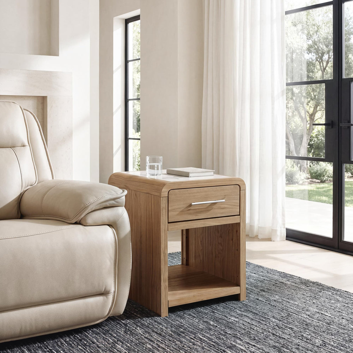 Dovander White/Natural End Table — product image 3