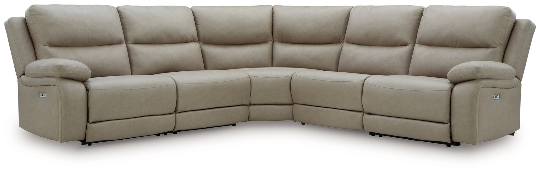 Narwhal Place Pebble Faux Leather 5-Piece Power Reclining Sectional