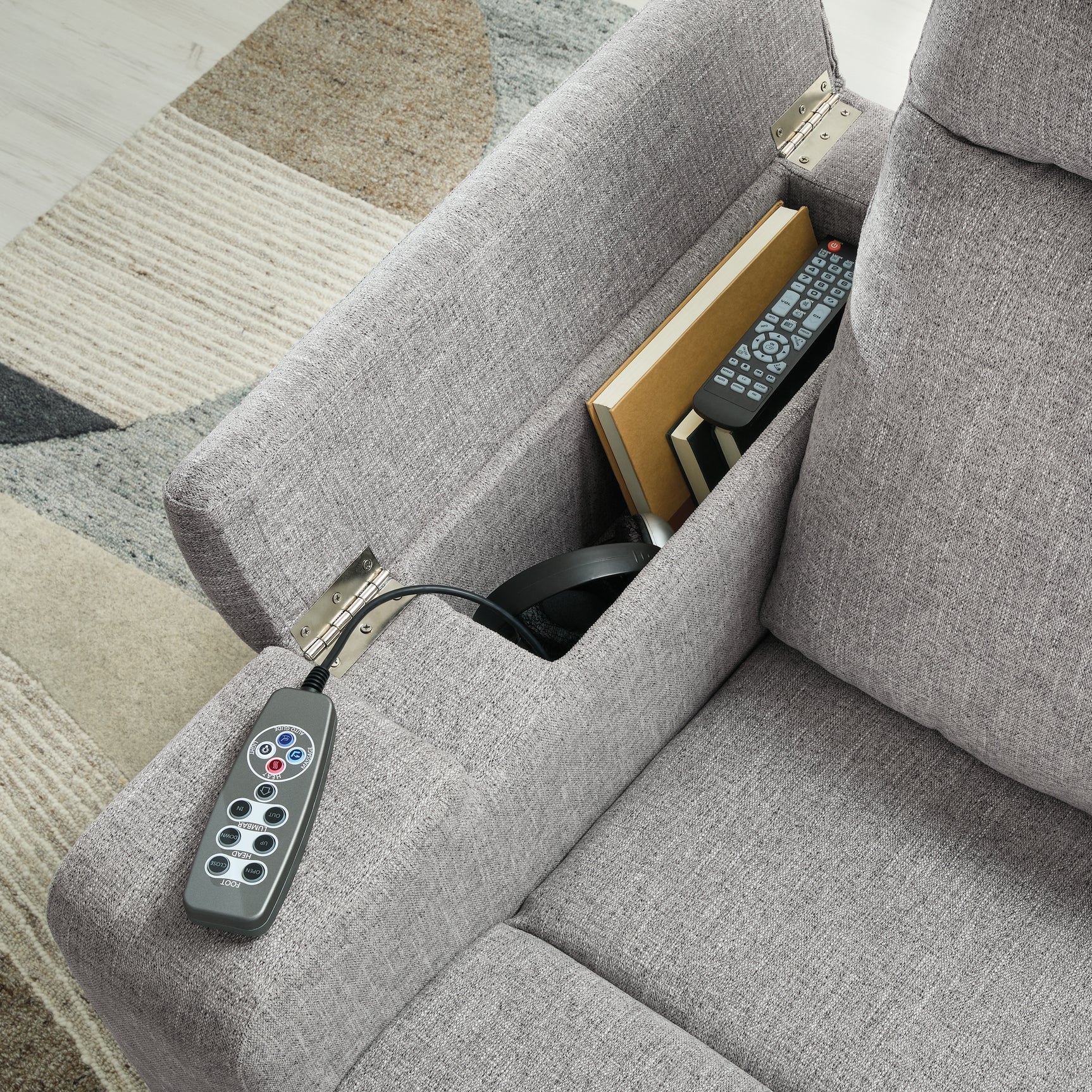 Pineland Pewter Performance Fabric,Next-Gen Nuvella™ Power Glider Recliner with Audio System