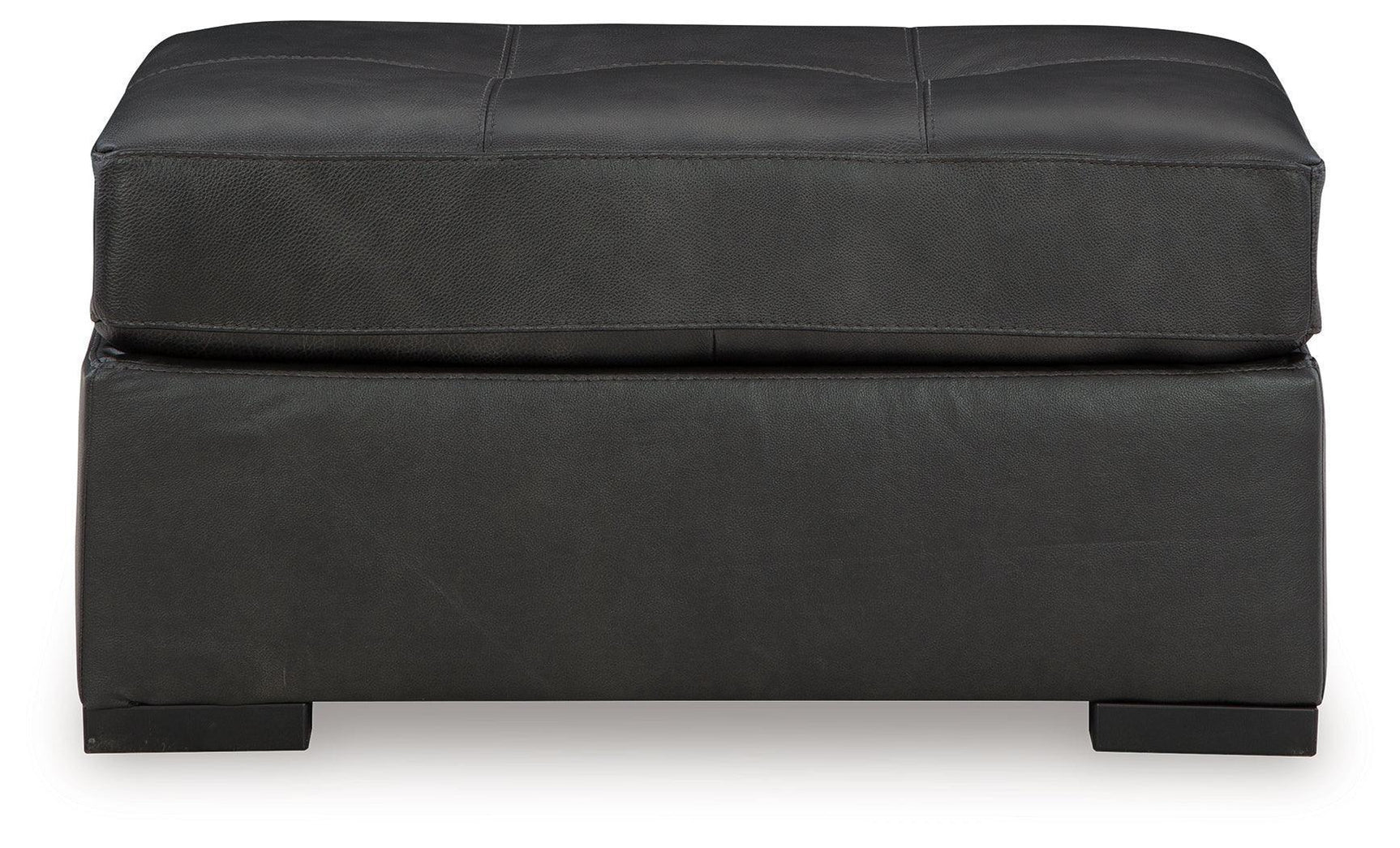 Brindley Pier Fog Leather Oversized Accent Ottoman