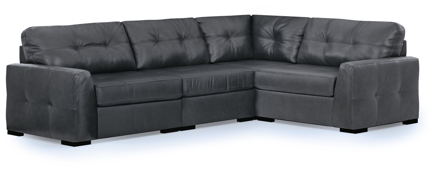 Brindley Pier Fog Leather 4-Piece Sectional