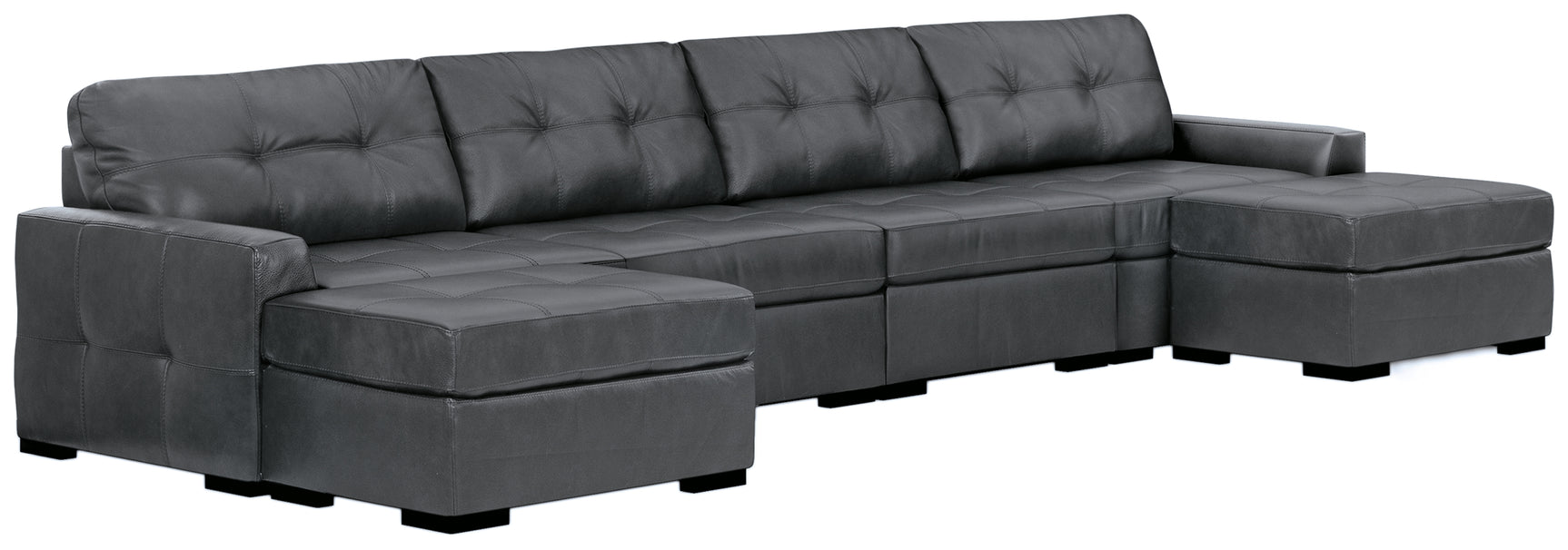 Brindley Fog Pier 4-Piece Sectional with Ottoman