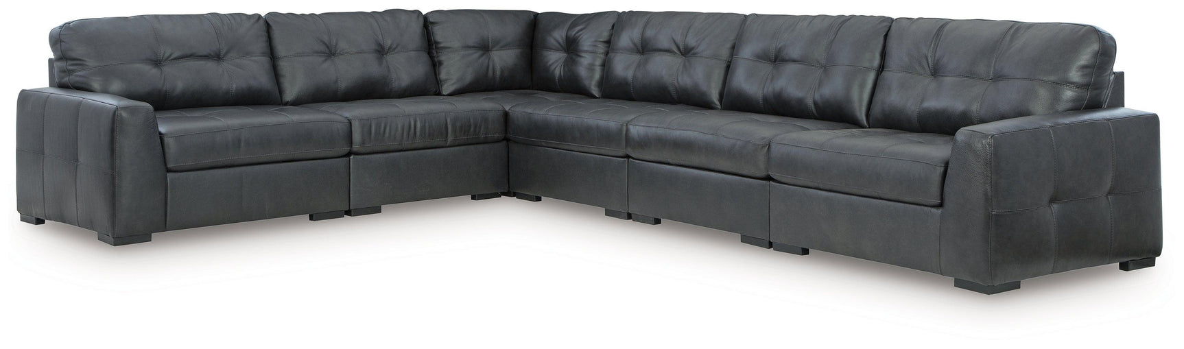 Brindley Pier Fog Leather 6-Piece Sectional