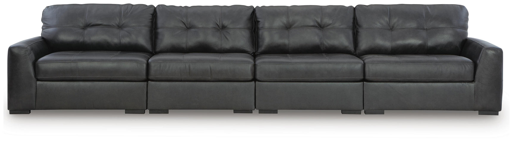 Brindley Pier Fog Leather 4-Piece Sectional