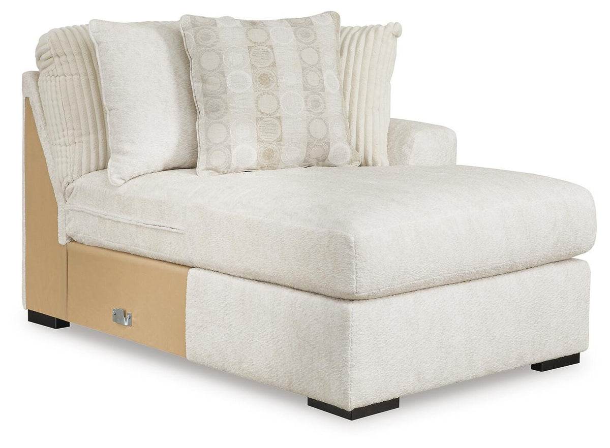Chessington Ivory 2-Piece Sectional with Ottoman — angled view