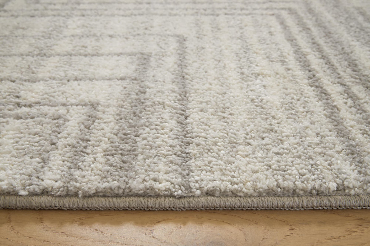 Dorwick Gray/Ivory Washable Medium Rug — detail view