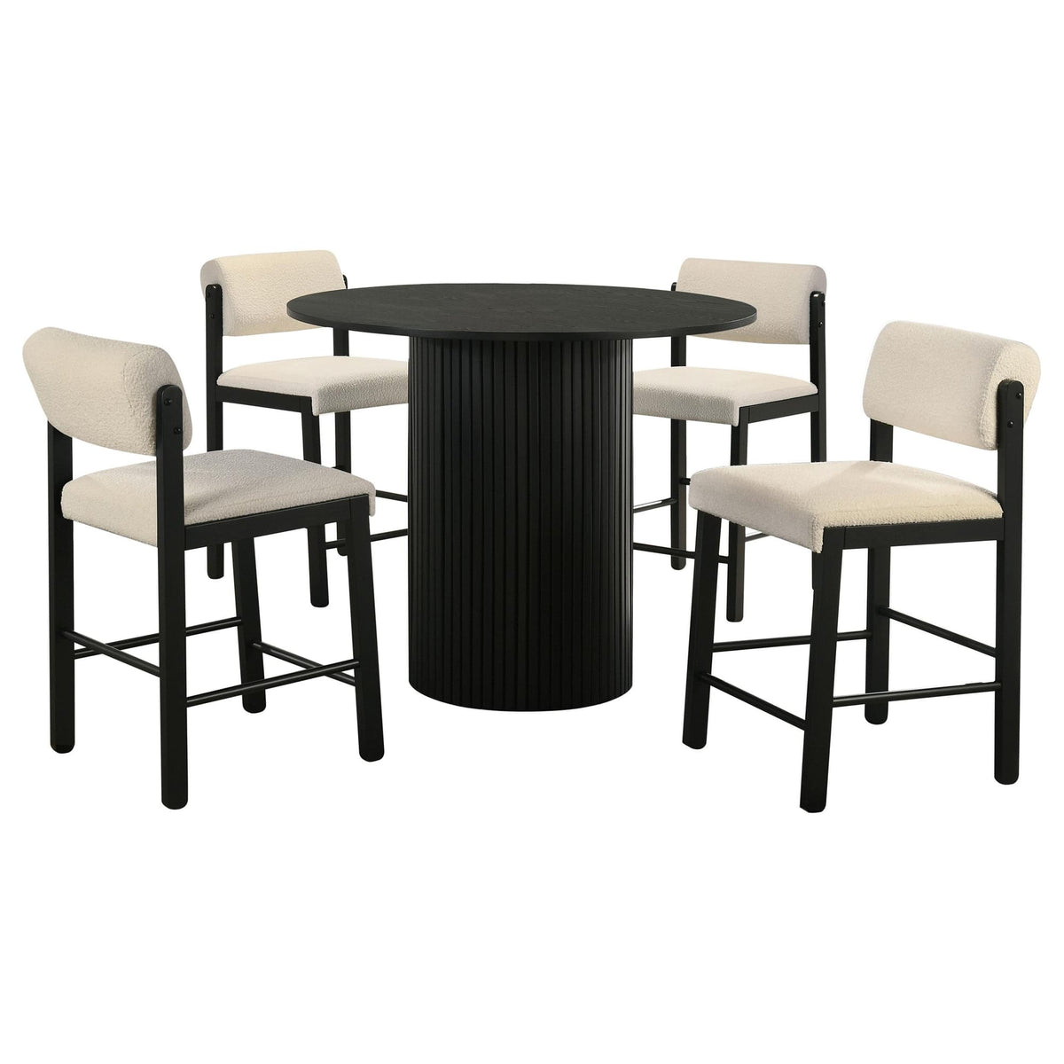 Hamlyn 5-Piece Round Wood Counter Height Dining Set Cream and Black — product image 2
