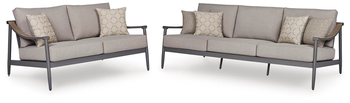 Ocean Gray Outdoor Sofa and Loveseat Set — product image 2