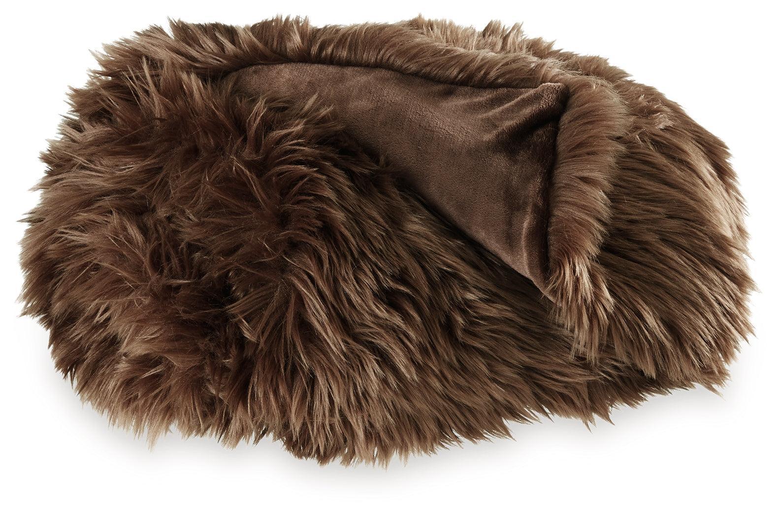 Bellethrone Brown Faux Fur Throw Blanket Set of 3