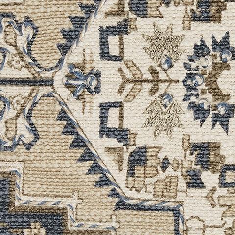Winbury Traditional Blue Tan White Medallion Pillow Set of 4