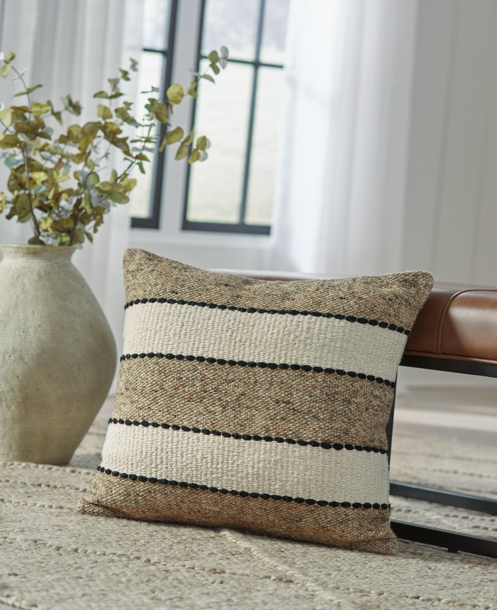 Rueford Brown Black Natural Pillow (Set of 4)