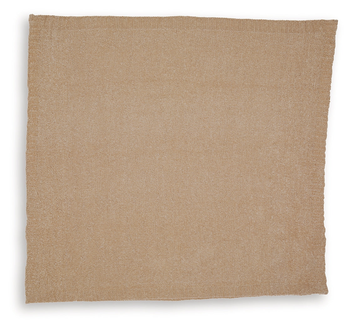 Anawood Gold Chenille Throw (Set of 3)