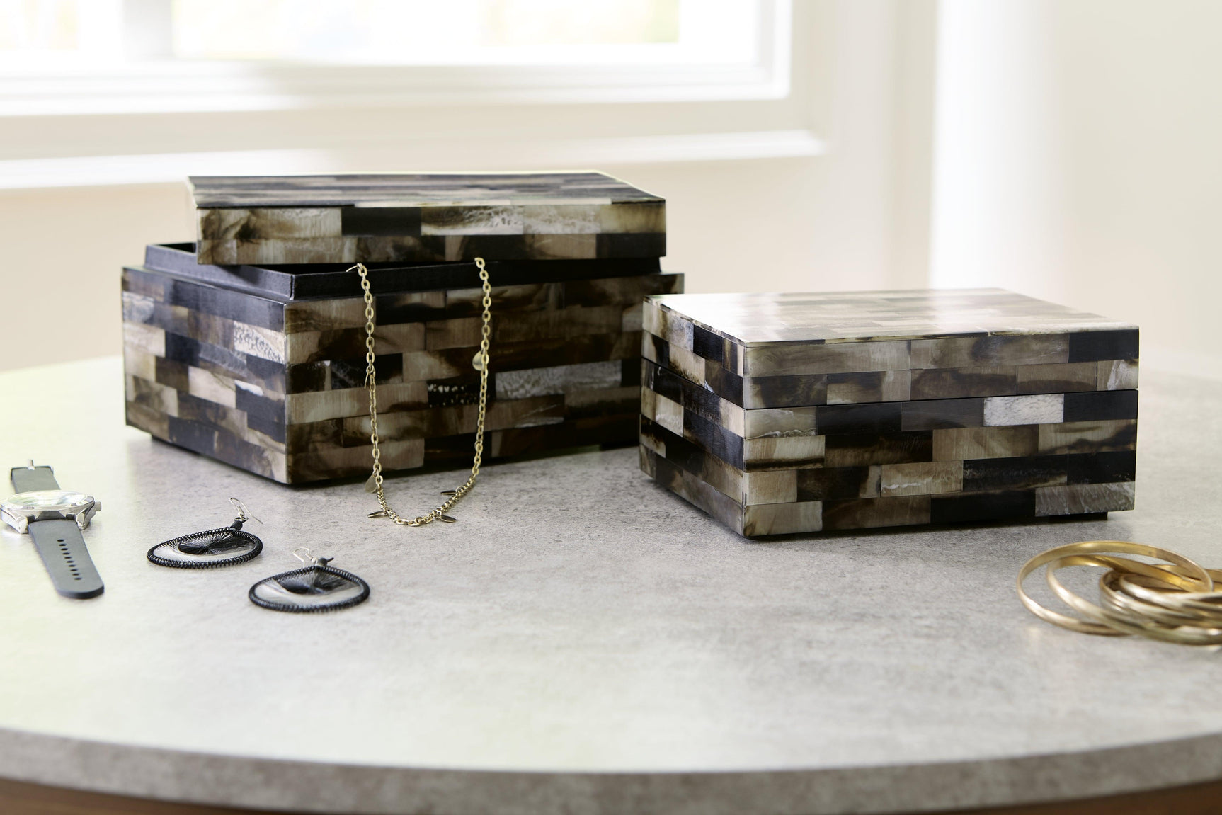 Ellford Black Brown Cream Box (Set of 2)