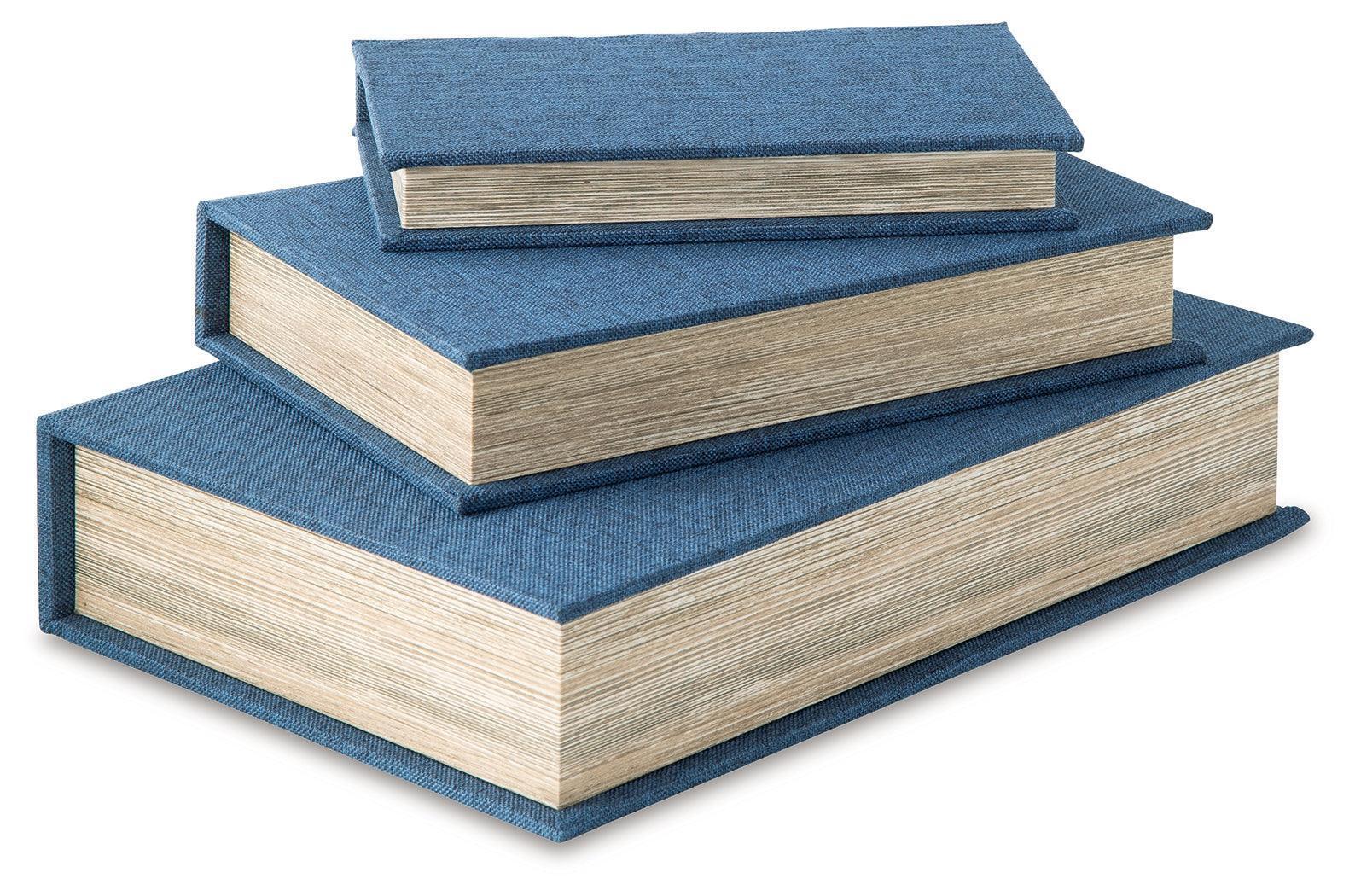 Jolina Blue Decorative Box Set of 3 with Velvet Lining