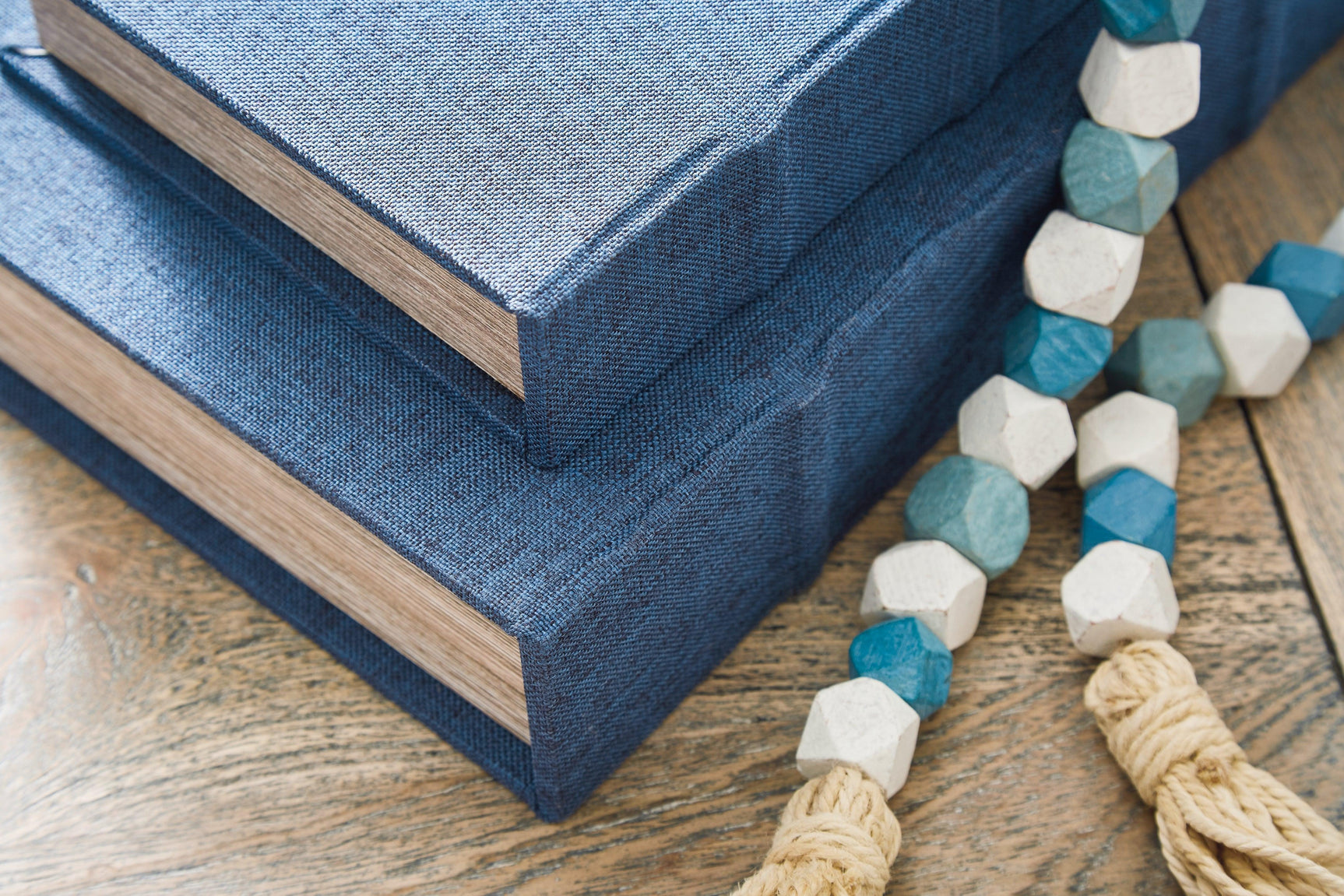Jolina Blue Decorative Box Set of 3 with Velvet Lining