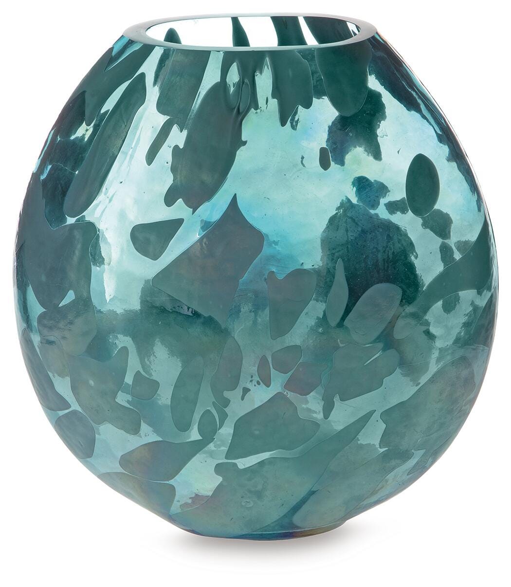Cartshaw Iridescent Teal Vase view 2