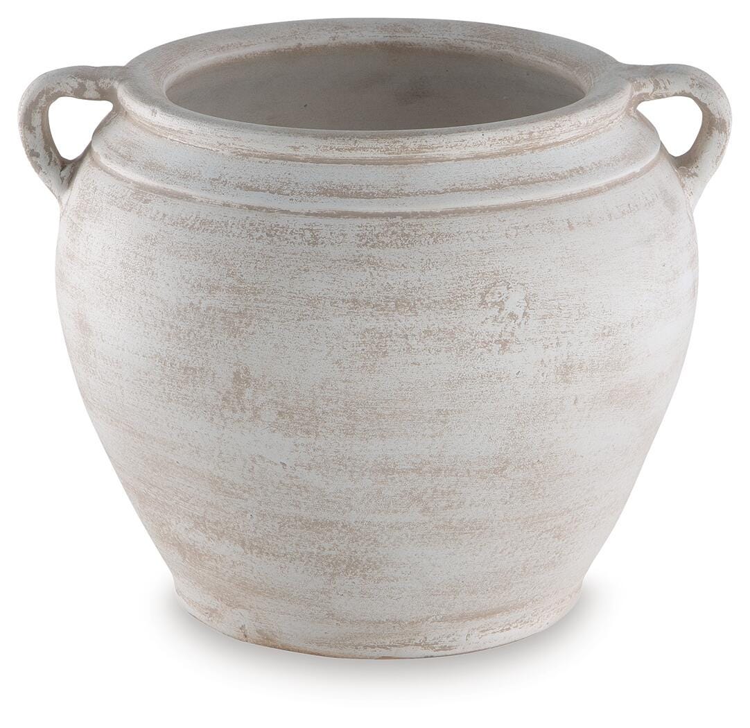 Meadie Distressed White Vase view 2