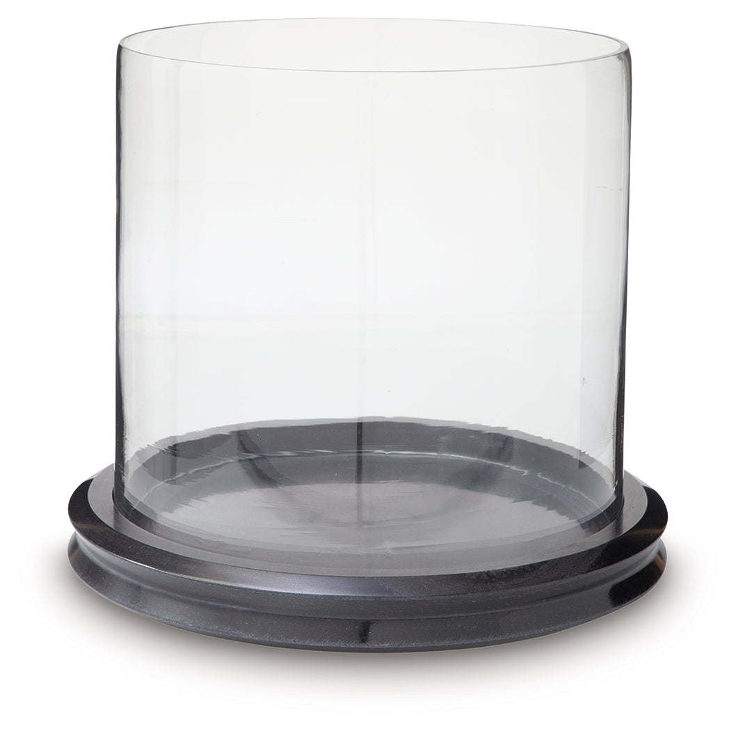 Saskia Clear/Black Candle Holder