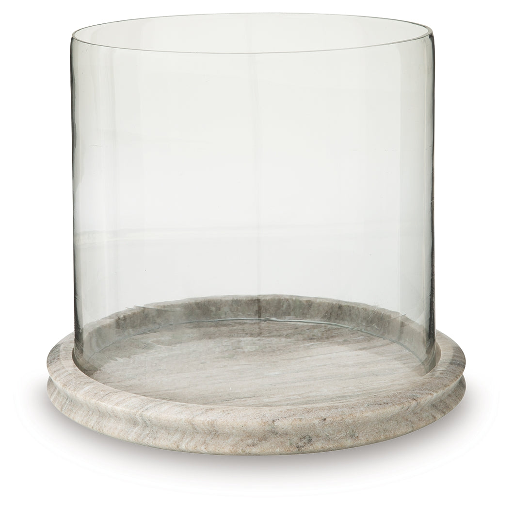 Saskia Clear/Beige Candle Holder