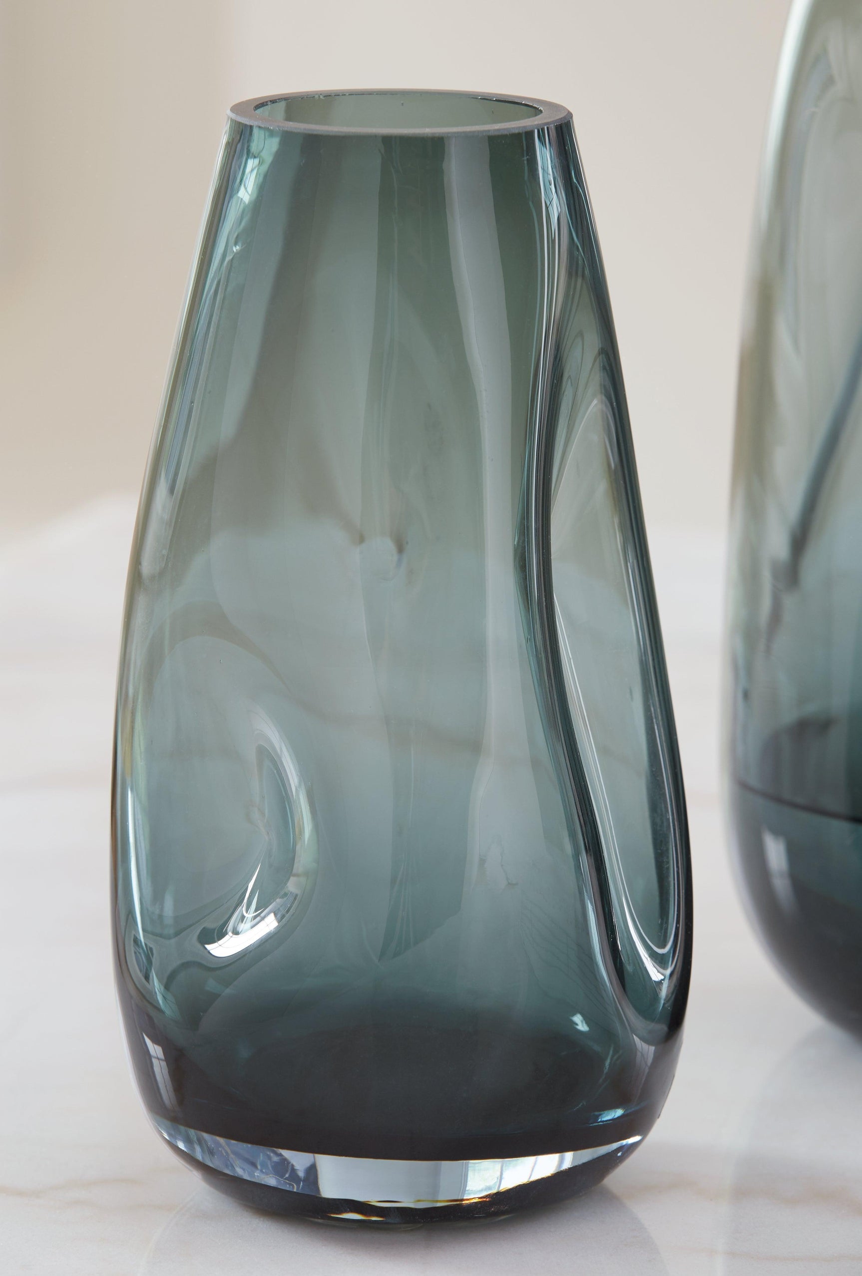 Beamund Teal Blue Glass Vase Set of 2