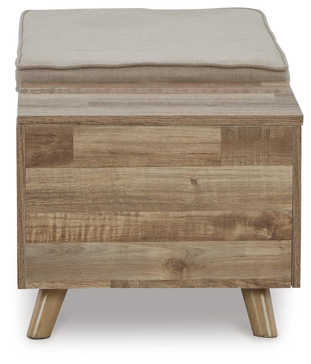 Gerdanet Beige/brown Storage Bench - Ella Furniture