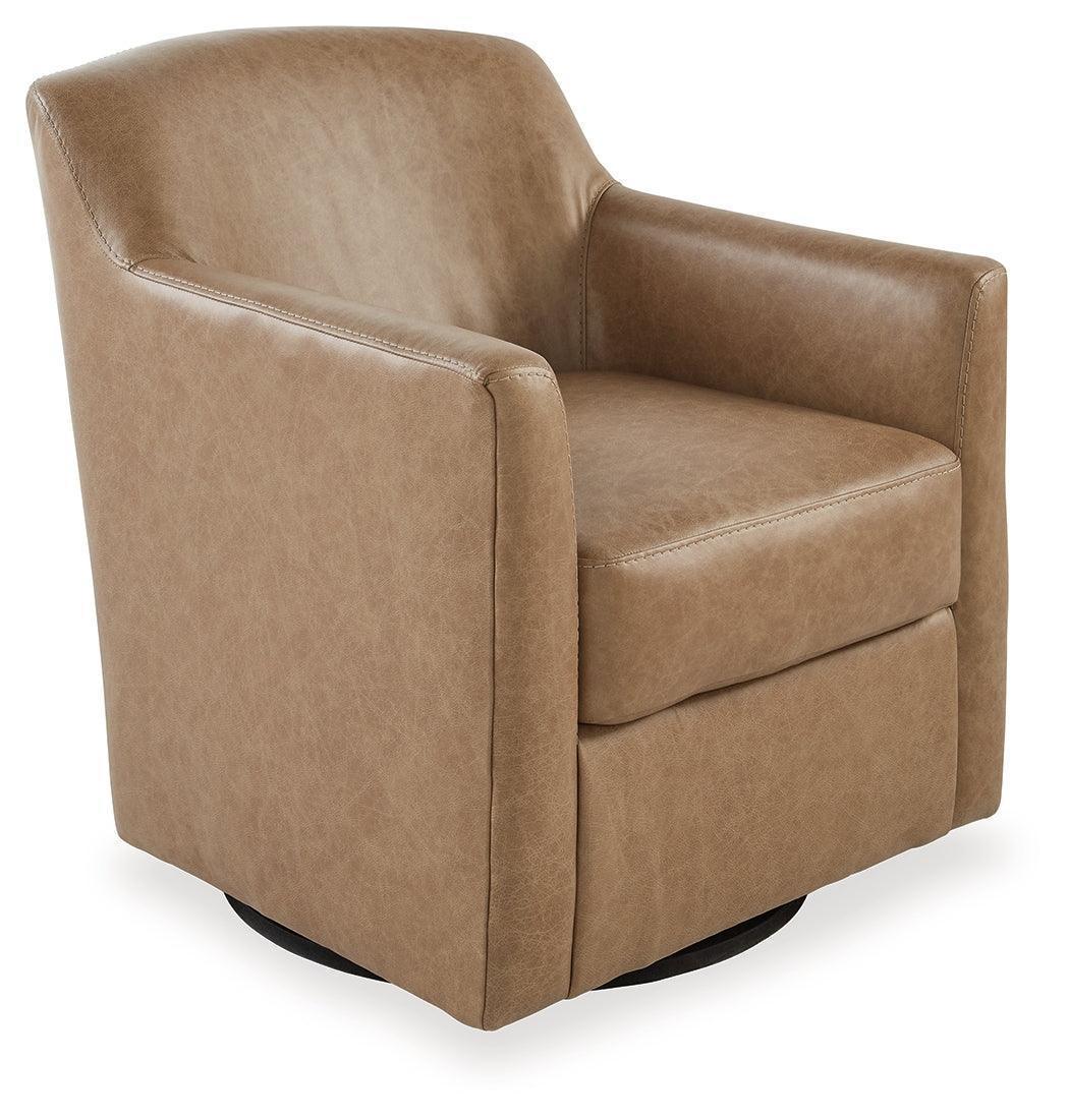 Bradney Tumbleweed Leather Swivel Accent Chair