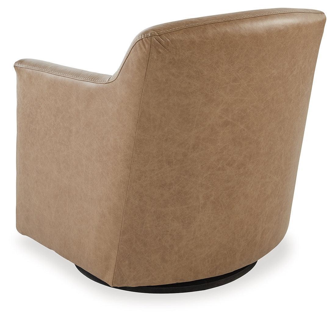 Bradney Tumbleweed Leather Swivel Accent Chair
