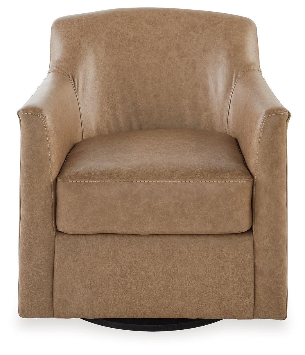 Bradney Tumbleweed Leather Swivel Accent Chair