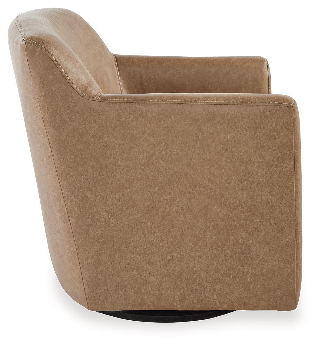 Bradney Tumbleweed Leather Swivel Accent Chair