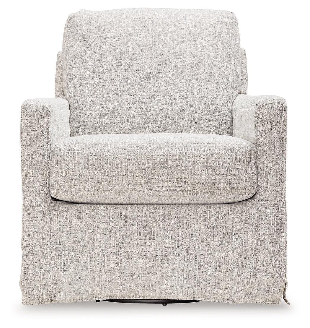 Nenana Next-Gen Nuvella Stone Swivel Glider Accent Chair