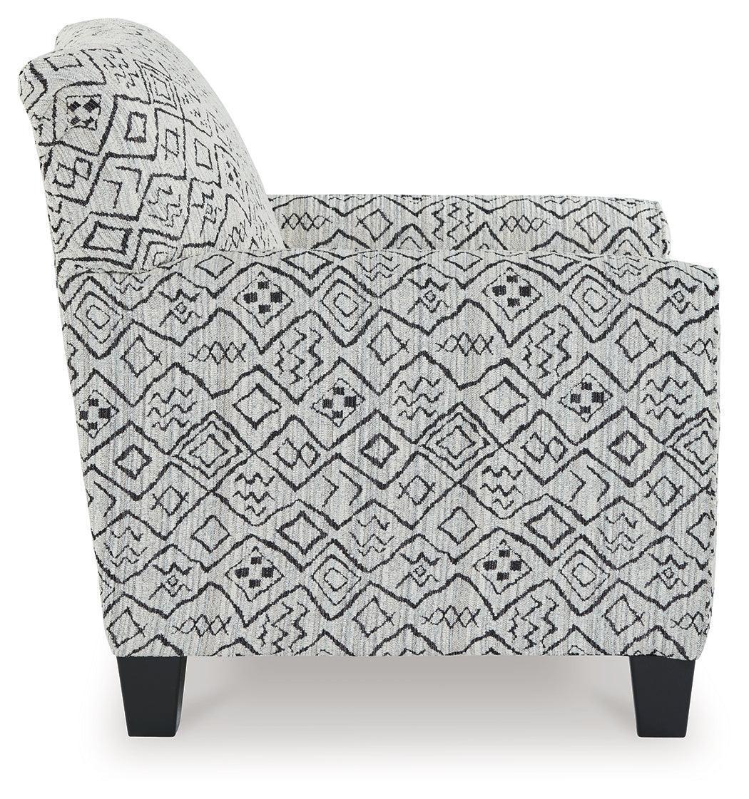 Hayesdale Black and Cream Patterned Accent Chair