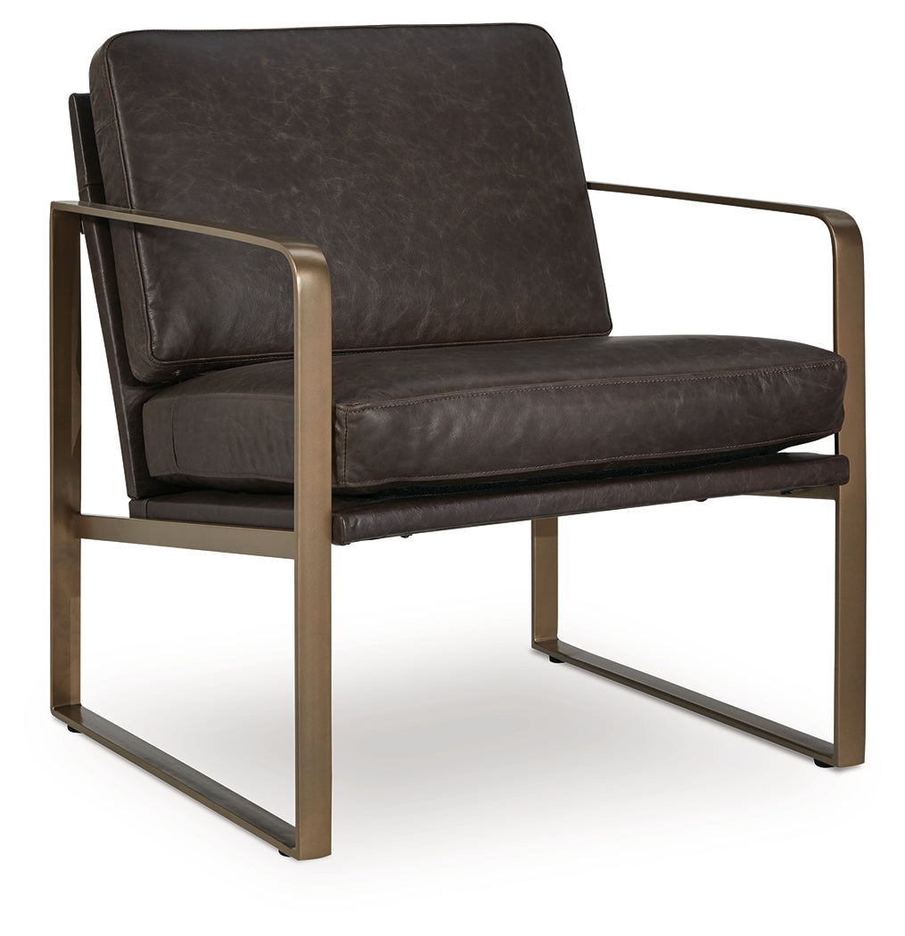 Bradett Dark Brown/Gold Finish Accent Chair