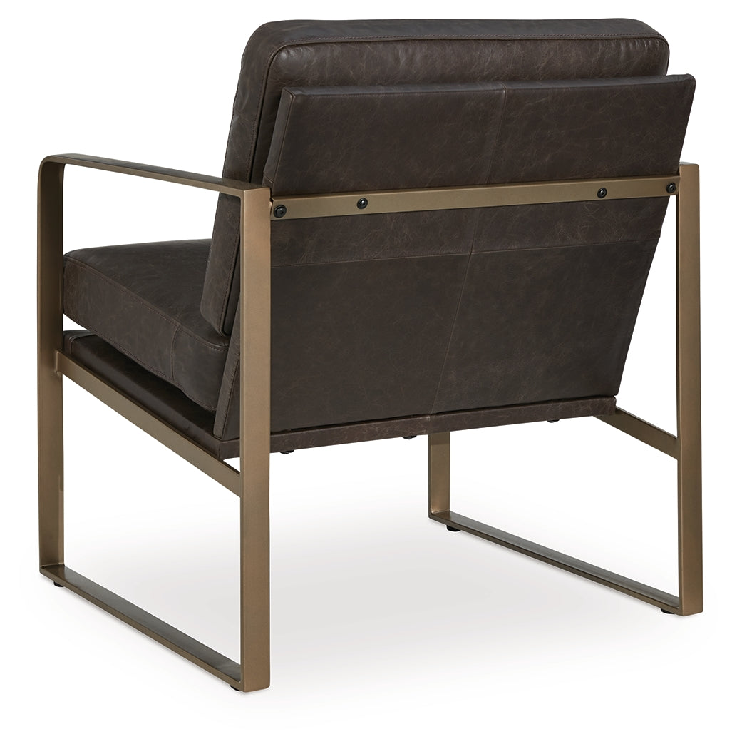 Bradett Dark Brown/Gold Finish Accent Chair