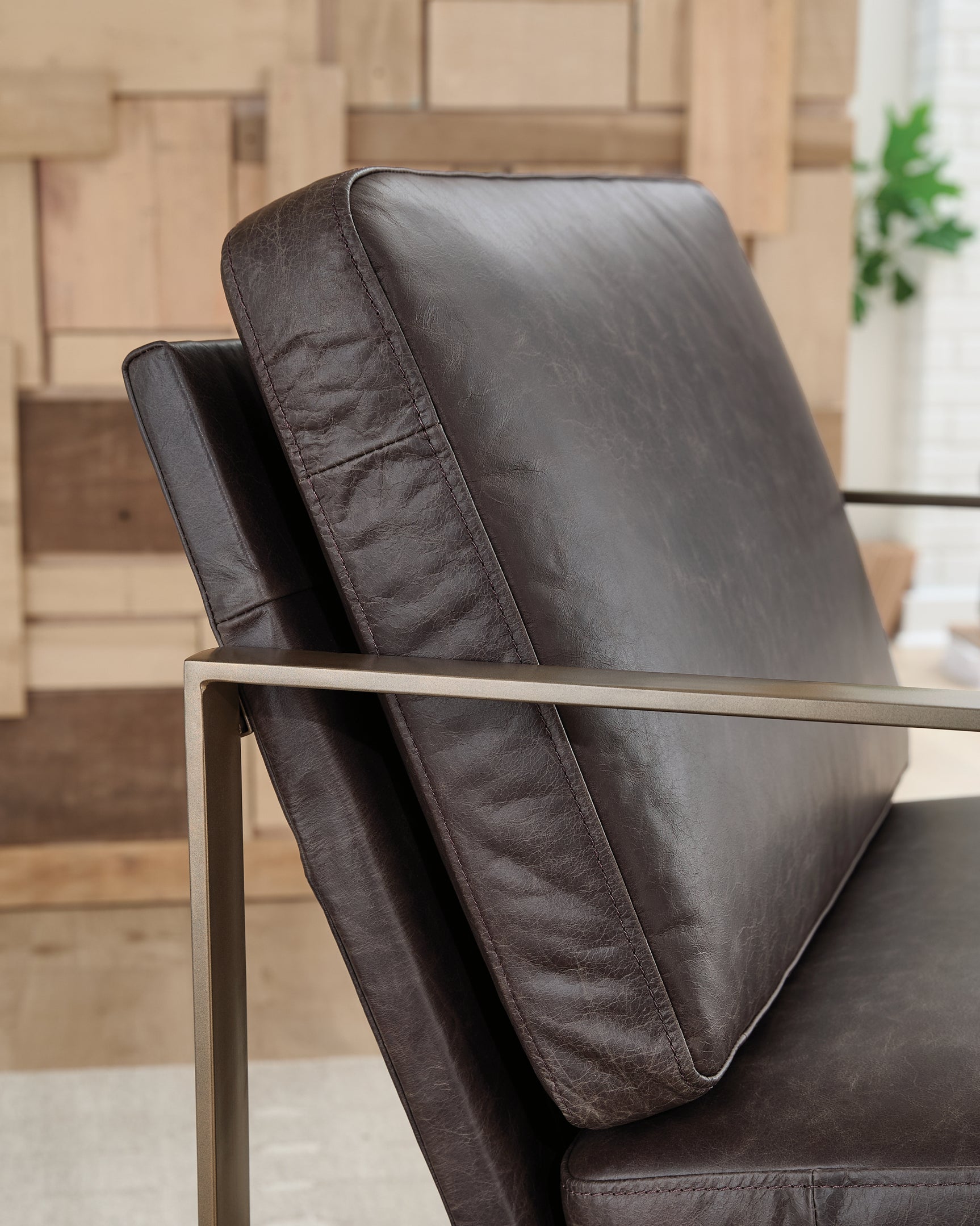 Bradett Dark Brown/Gold Finish Accent Chair