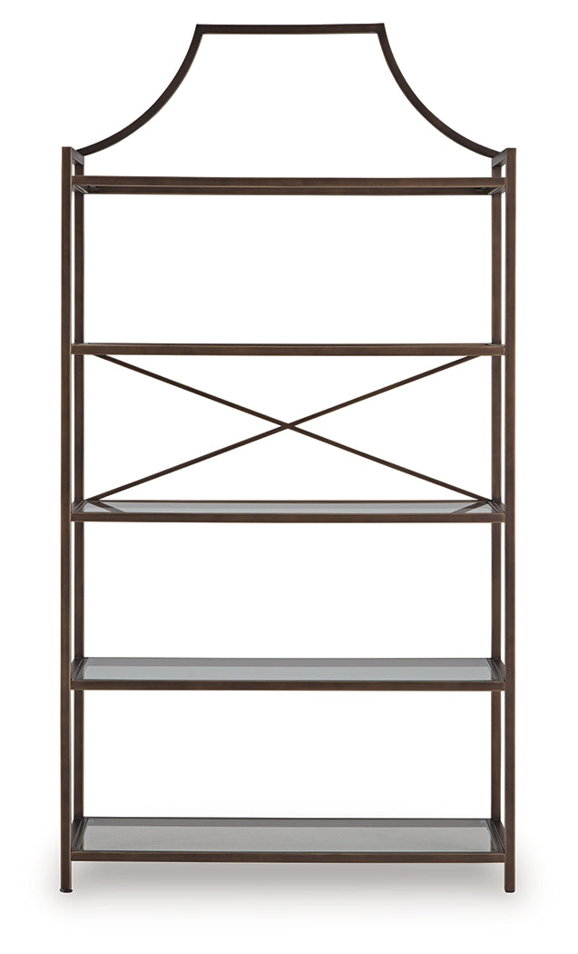 Bernonly Antique Bronze Finish 72" Bookcase