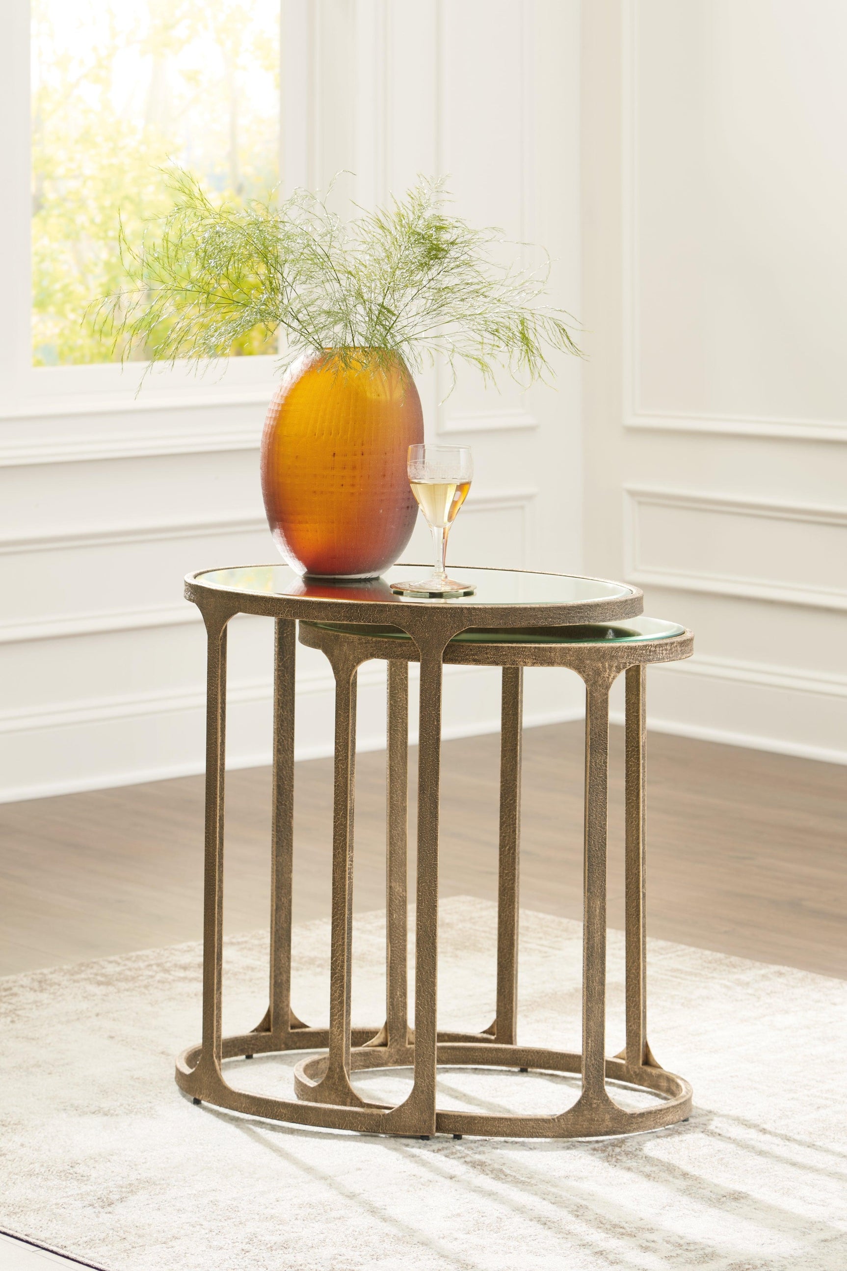 Irmaleigh Antique Black Accent Table (Set of 2)