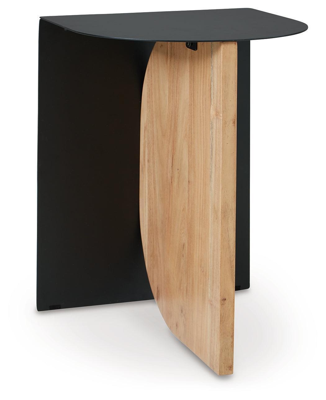 Ladgate Black and Natural Wood Accent Table
