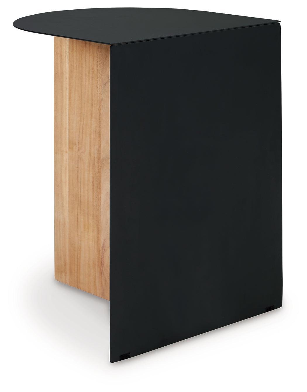Ladgate Black and Natural Wood Accent Table