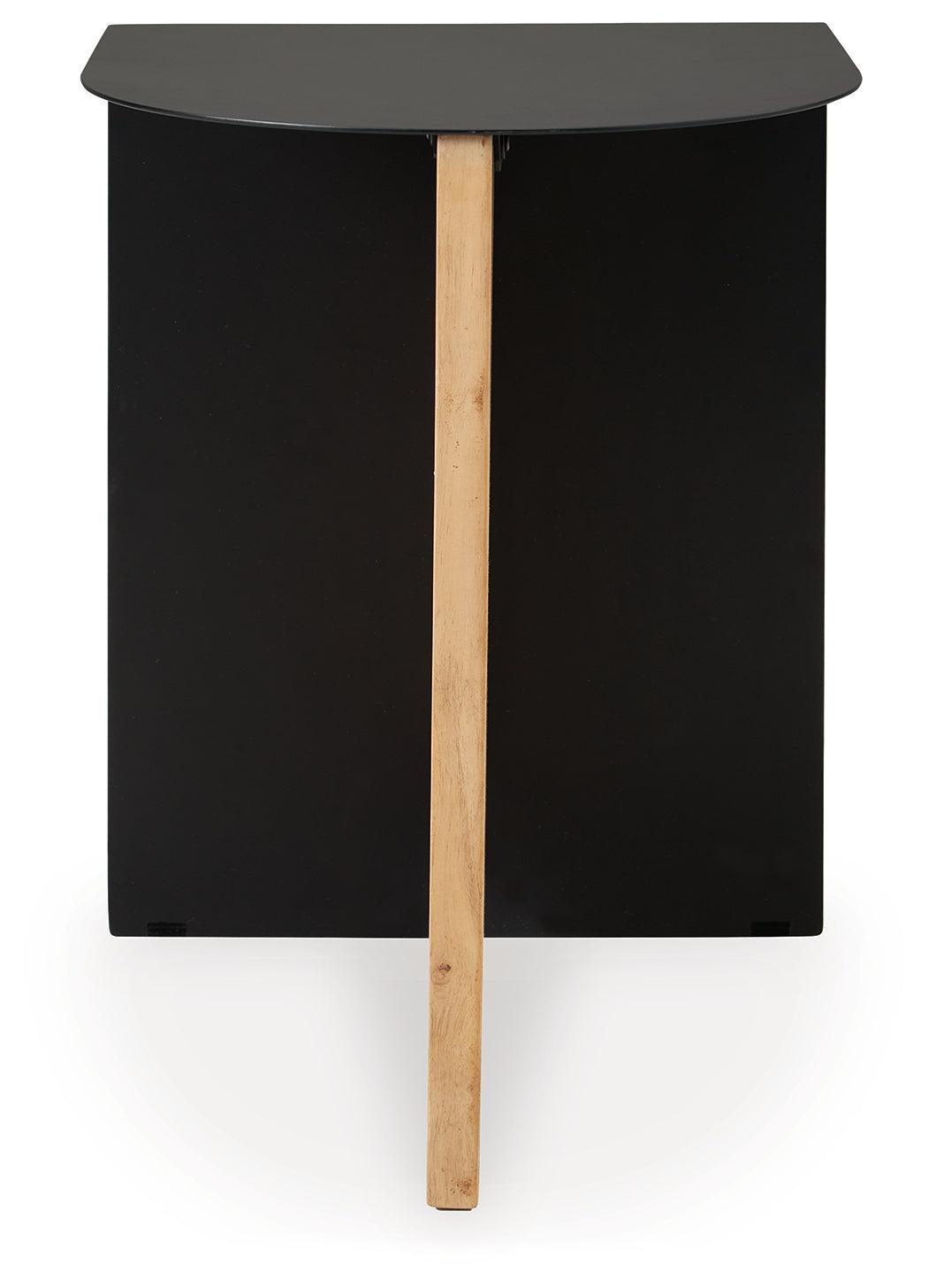 Ladgate Black and Natural Wood Accent Table