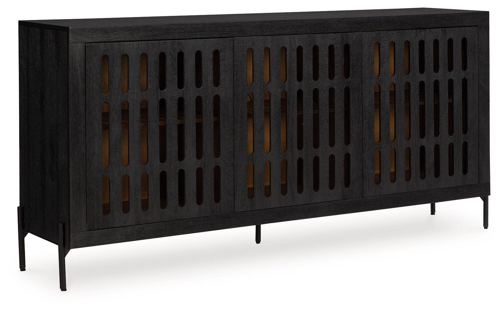 Vallisburg Black Natural Accent Cabinet