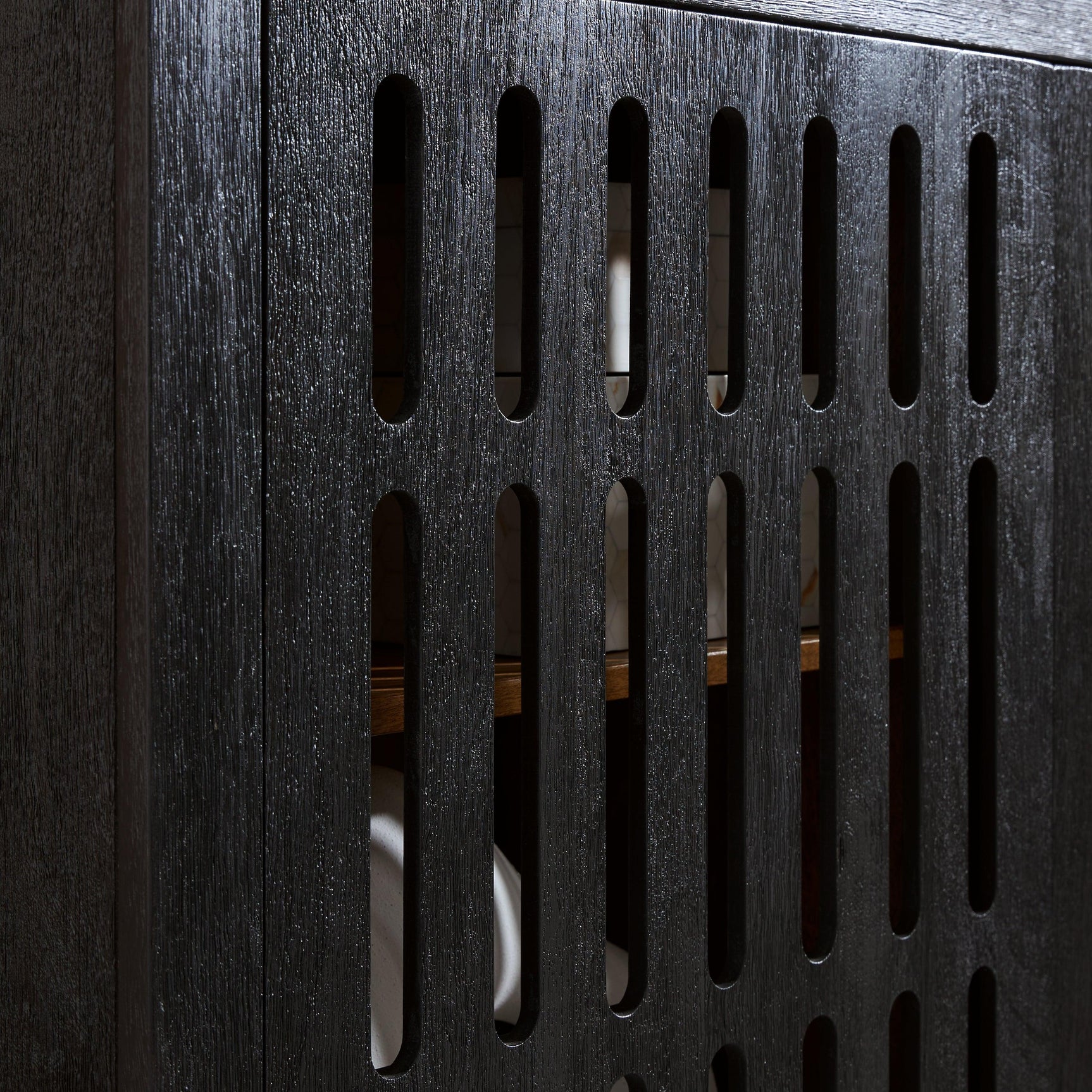 Vallisburg Black Natural Accent Cabinet