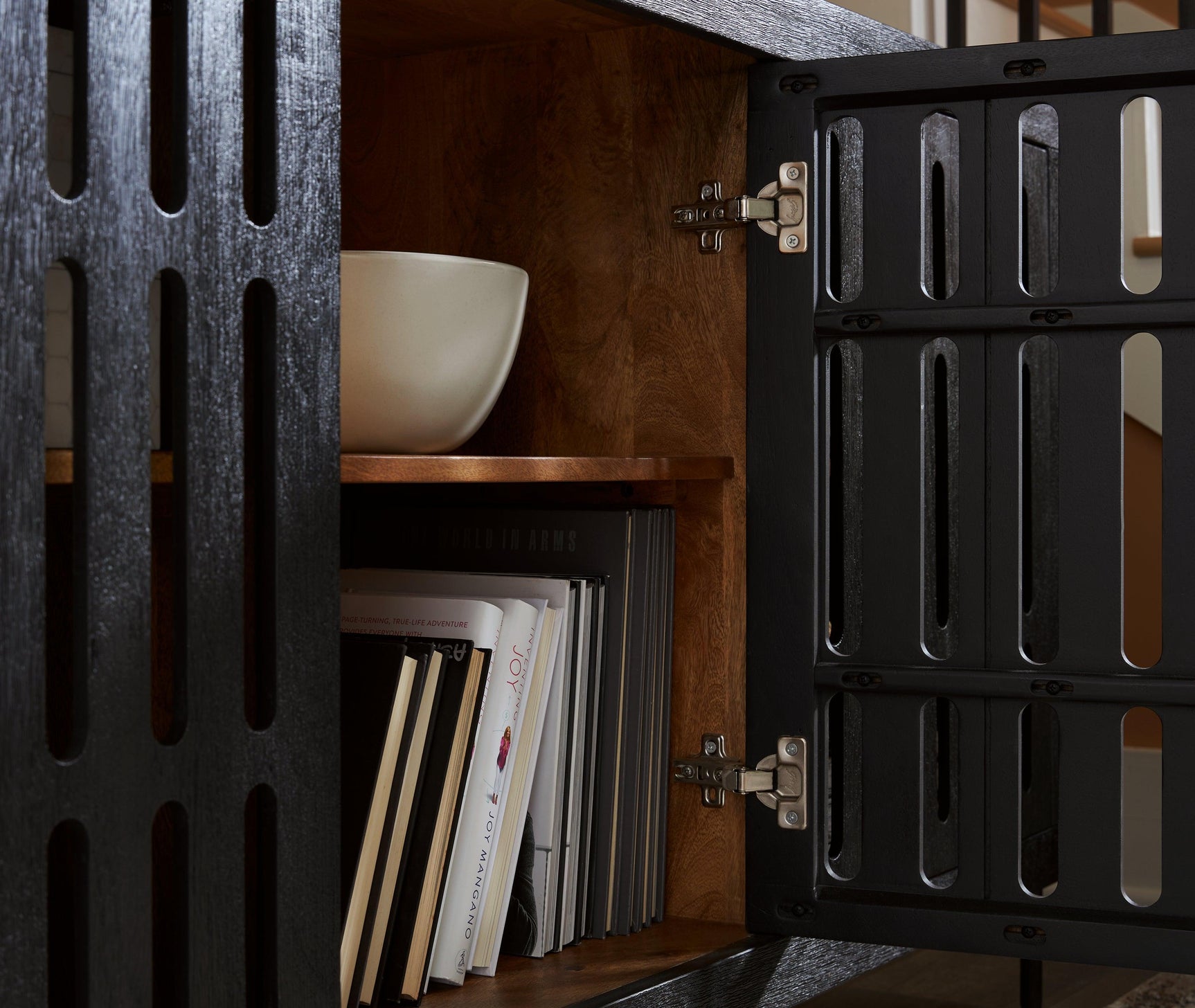 Vallisburg Black Natural Accent Cabinet