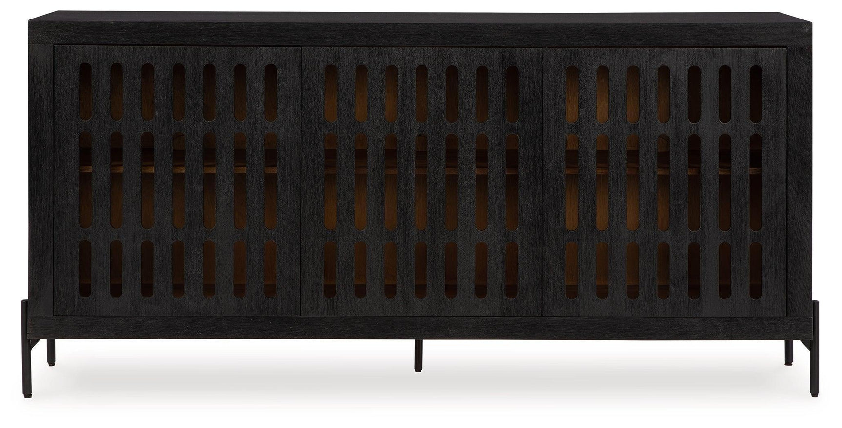 Vallisburg Black Natural Accent Cabinet