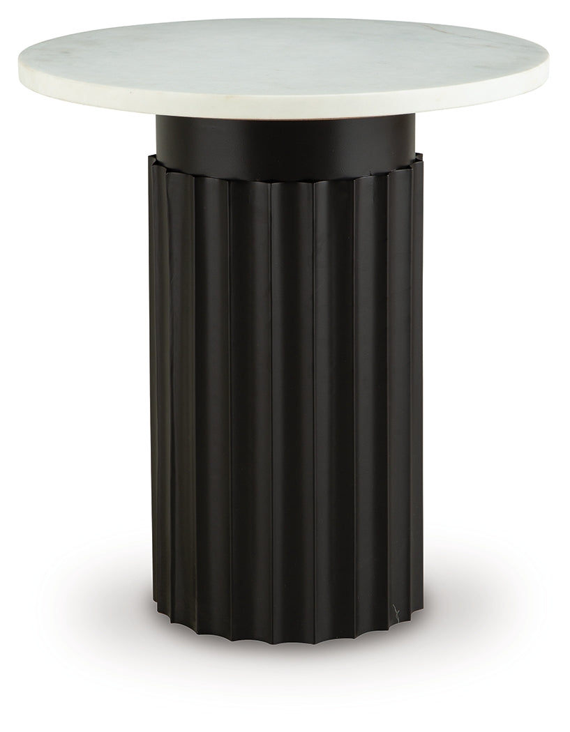 Wainstone Black/White Accent Table