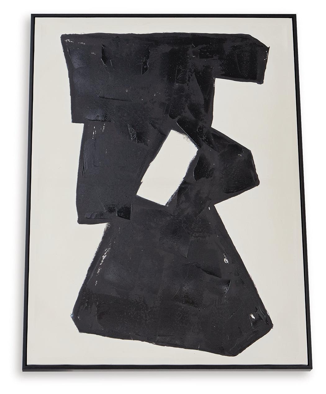 Garviery Black and Cream Abstract Wall Art