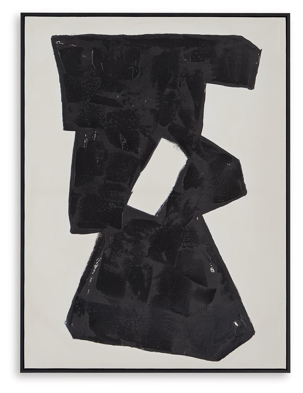 Garviery Black and Cream Abstract Wall Art