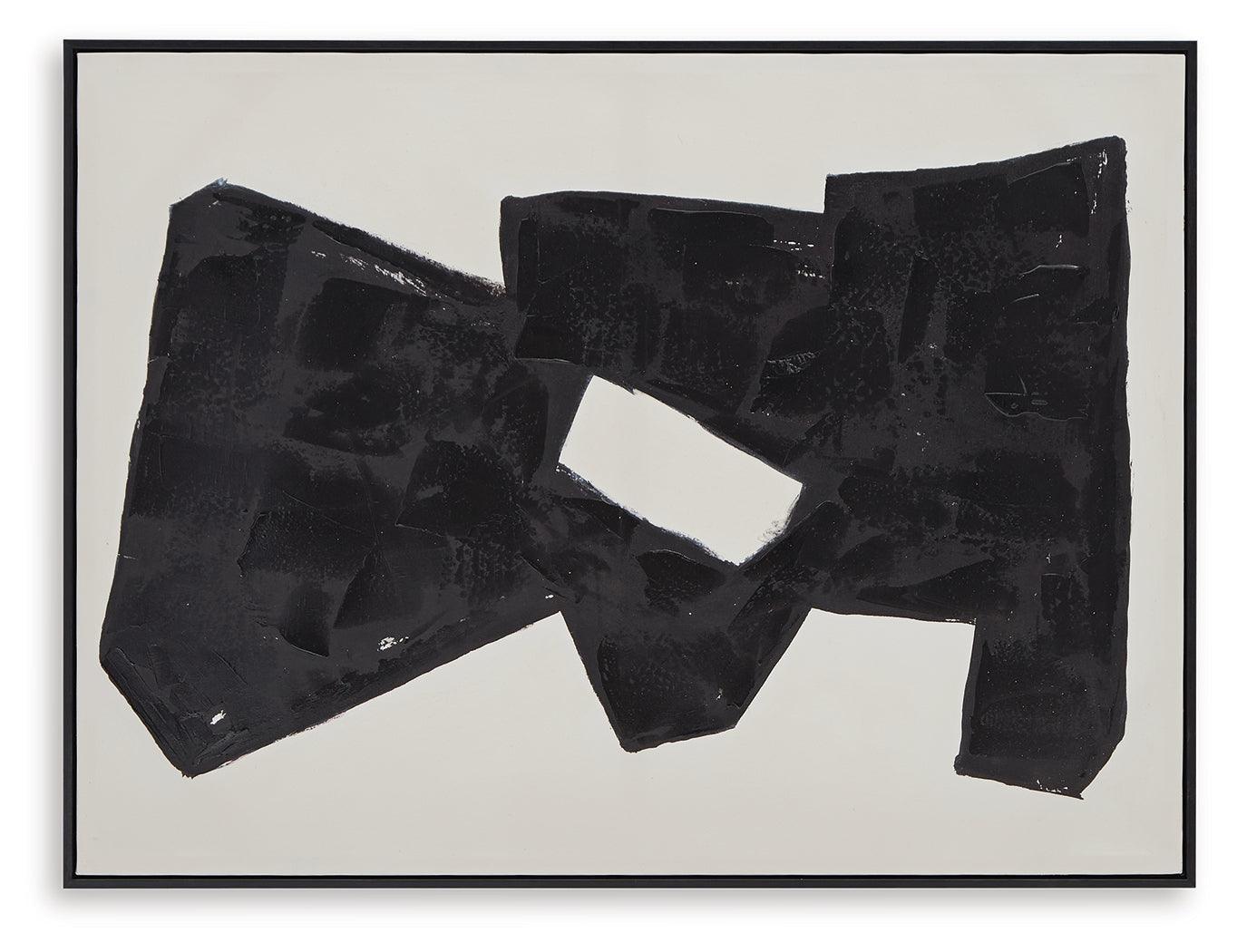 Garviery Black and Cream Abstract Wall Art